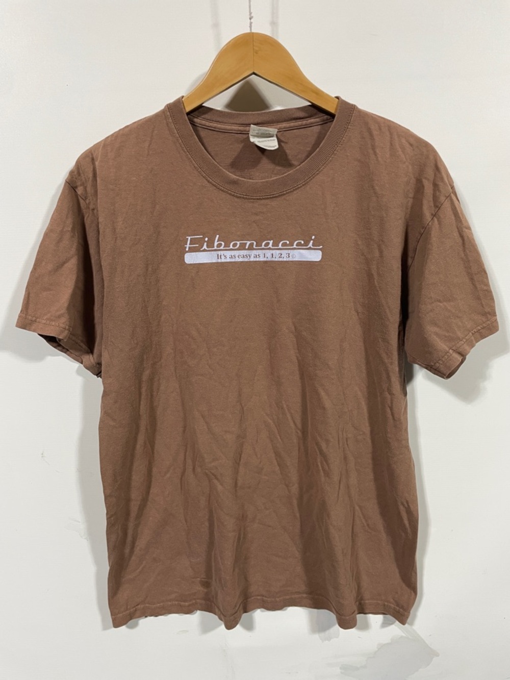 Vintage Y2K fibonacci sequence Fibonacci Brown Graphic Tee - Men